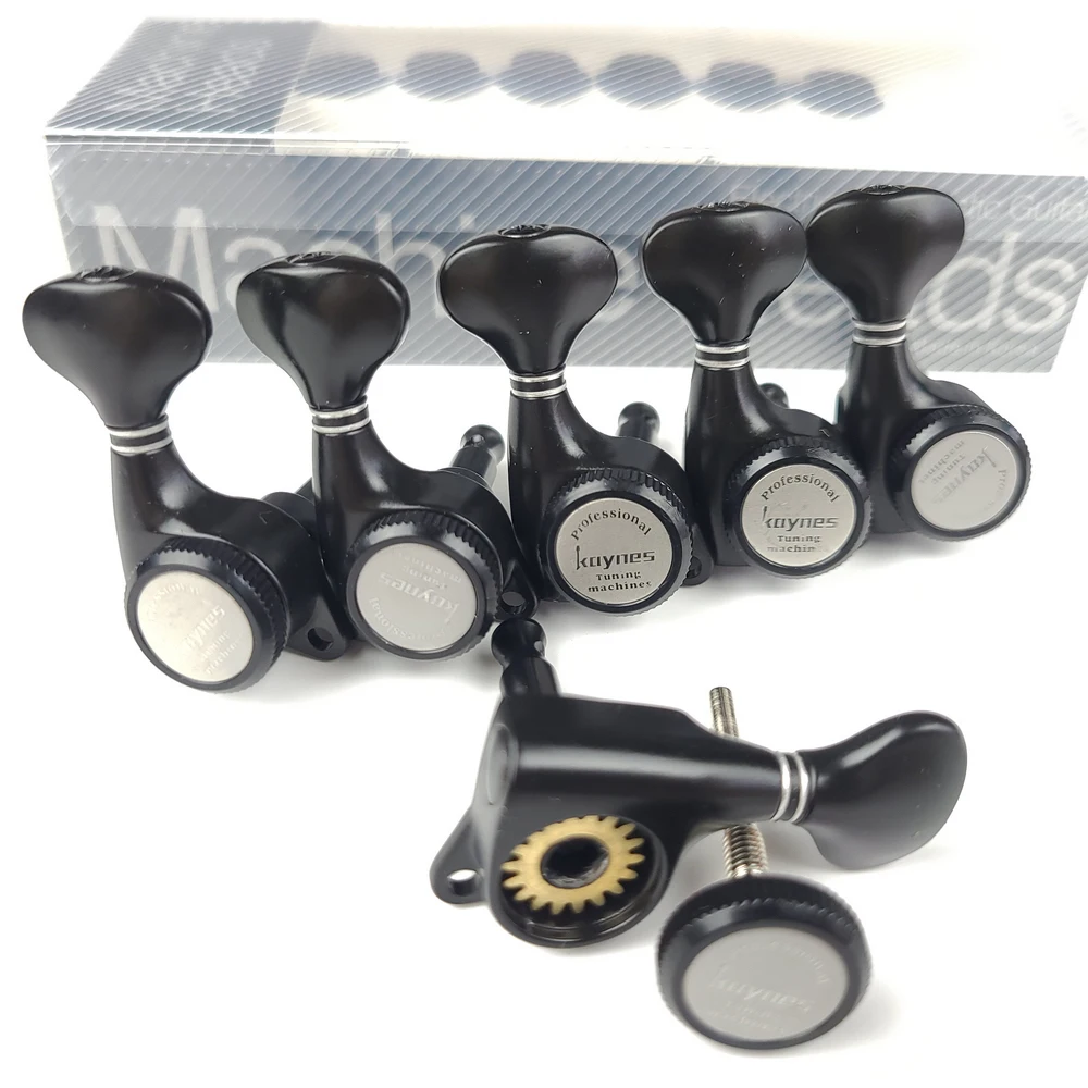 KAYNES Guitar Locking Tuners Electric Guitar Machine Heads Tuners Lock String Tuning Pegs for LP, SG, TL,ST Style Guitars Black