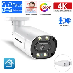 Ultra HD 4K 8MP Outdoor POE IP Security Camera AI Face Recognition Color Night Vision Bullet Cameras 8MP XMEYE P2P H.265 IP Cam