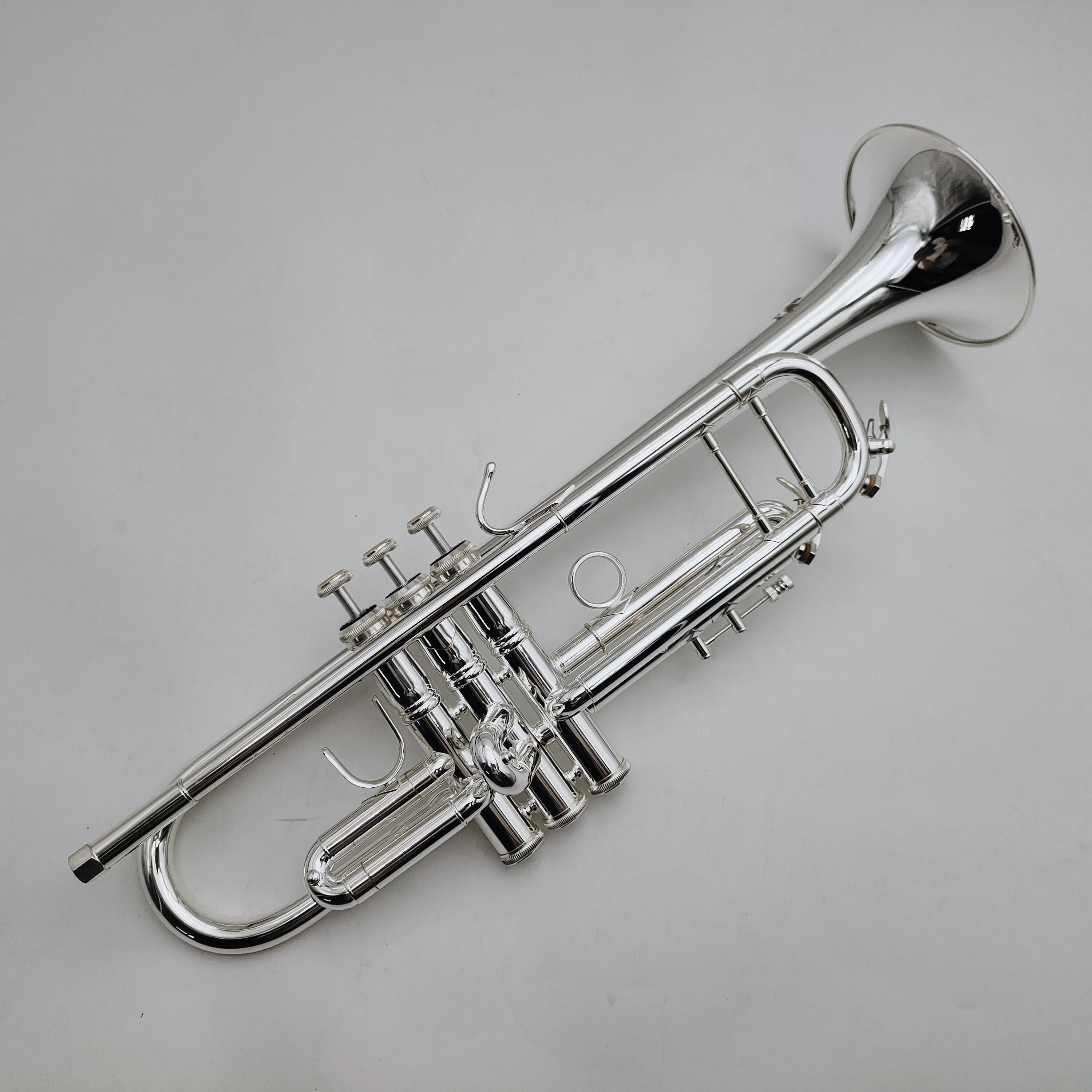 New 180S -37 Bb Flat Small Trumpet Silver Plated Musical Instruments  High Quality with Mouthpiece