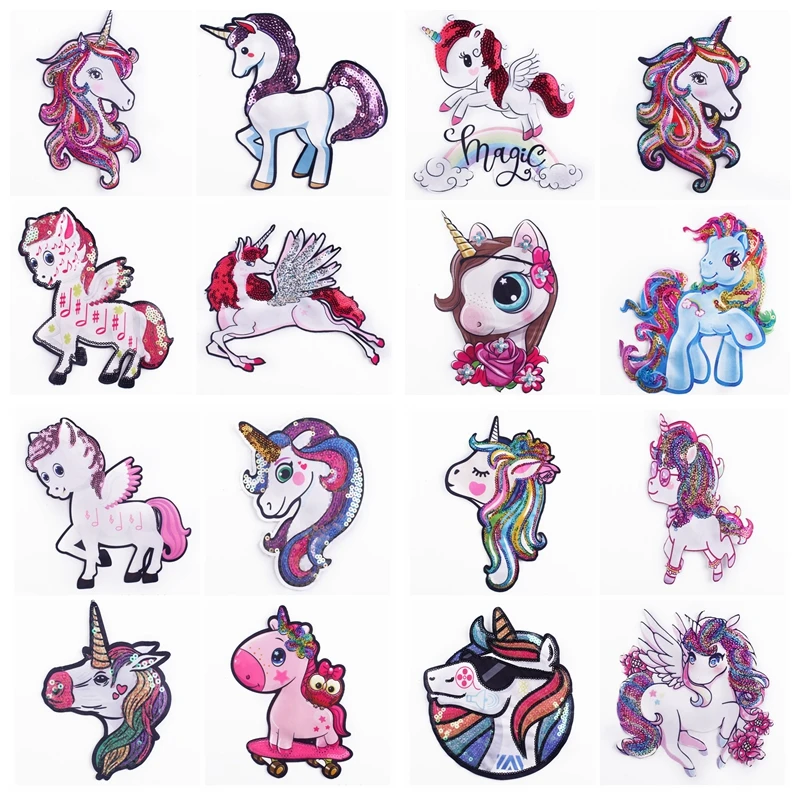 Cute Unicorn Patch Embroidery Patch Iron On Patch For Clothing Lovely Patch Sewing Supplies Decorative Badges Patches On Clothes