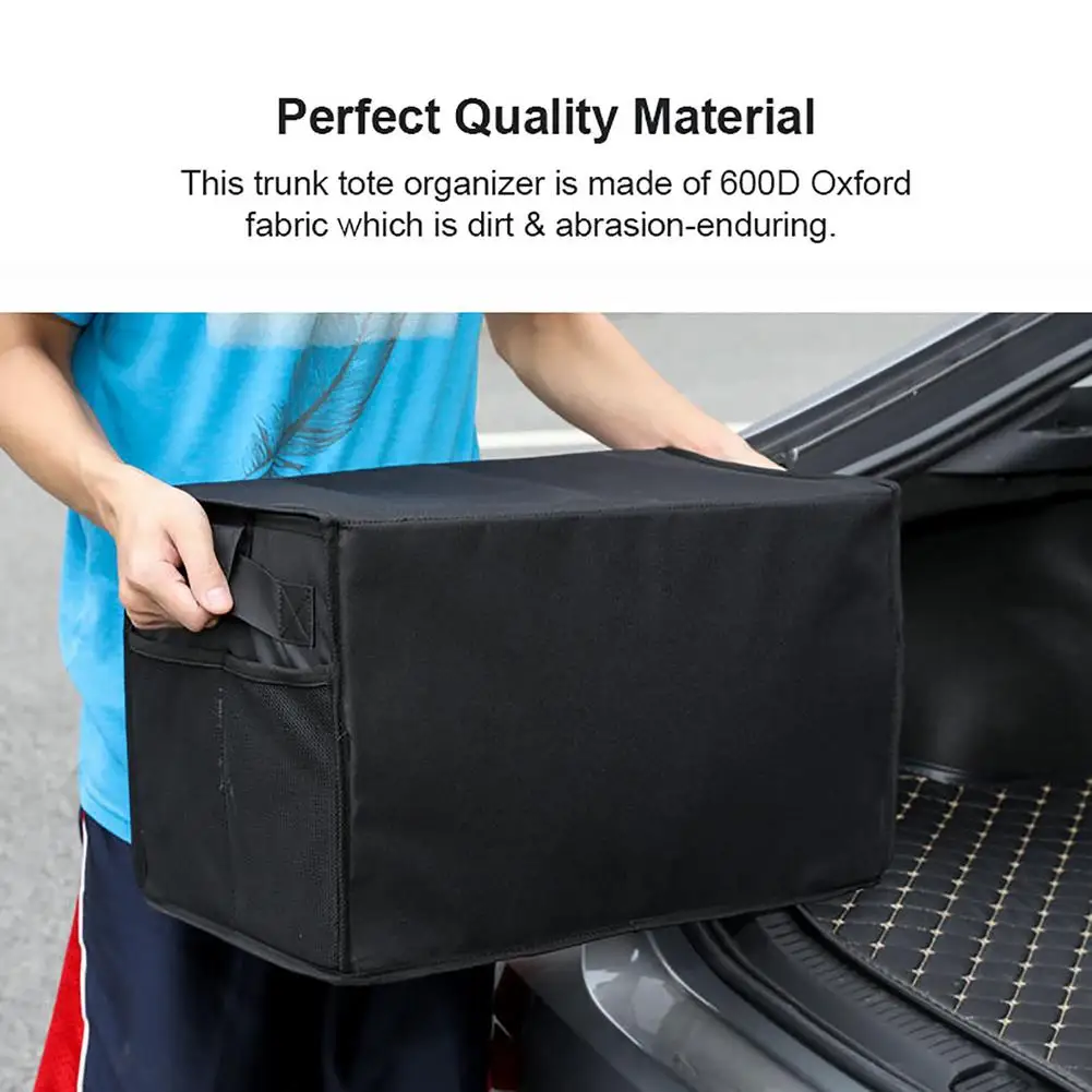 Car Trunk Organizer With Lid Eco-Friendly Multi Compartments Durable Collapsible Cargo Storage Box Container For Auto Truck SUV