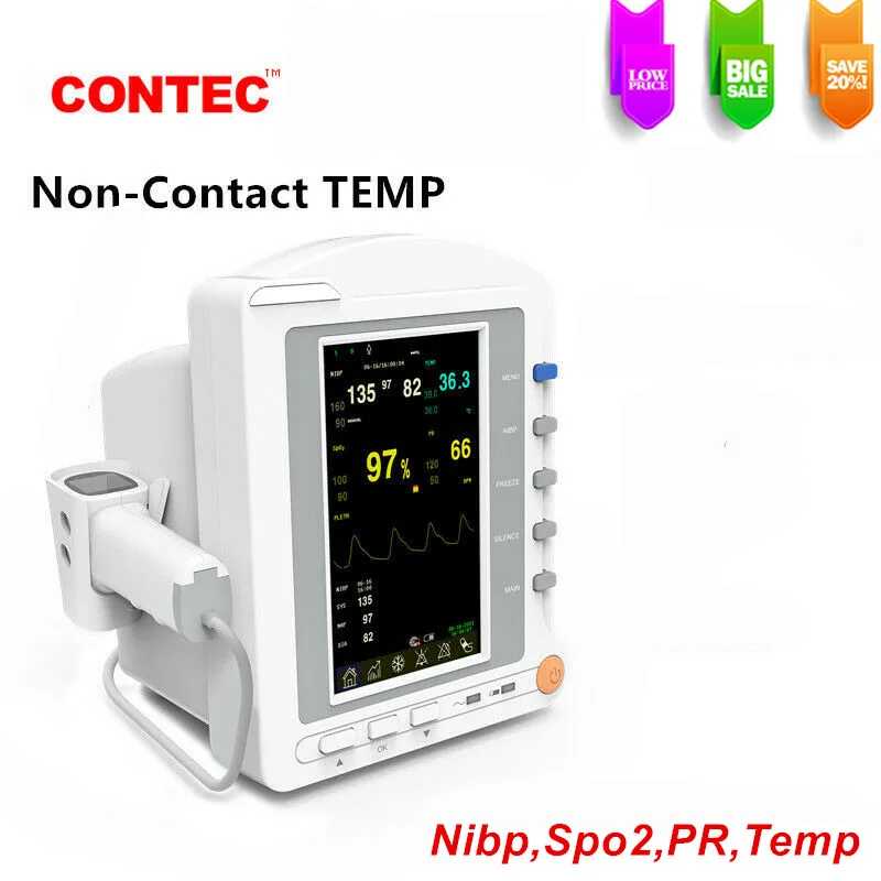 

CONTEC CMS5200 Touch Screen Patient Monitor NIBP SPO2 TEMP PR Vital Signs Monitor Thermometer