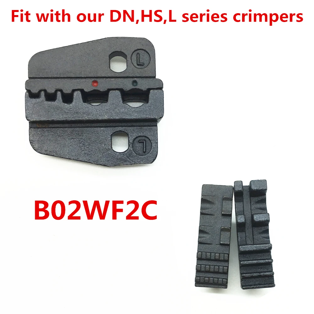 Crimp die set B02WF2C crimping jaws for 0.5-2.5mm2 wire-end ferrules and insulated cable connector 20-14AWG