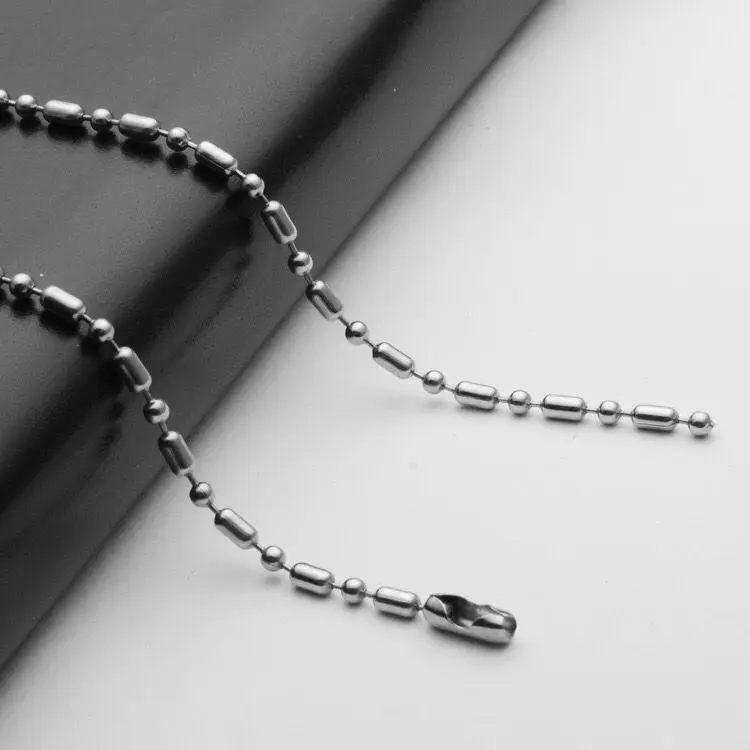 Wholesale Jewelry --  50/60/70/80 cm Titanium steel White Beads Small Necklaces for Men Women Fashion Jewlery No Fade