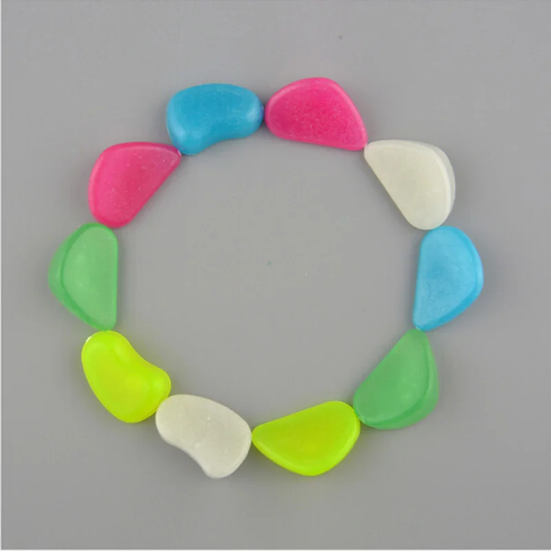 10 pcs Glow In The Dark Luminous Pebbles Stones Wedding Romantic Evening Festive Events Supplies Garden Decoration Crafts