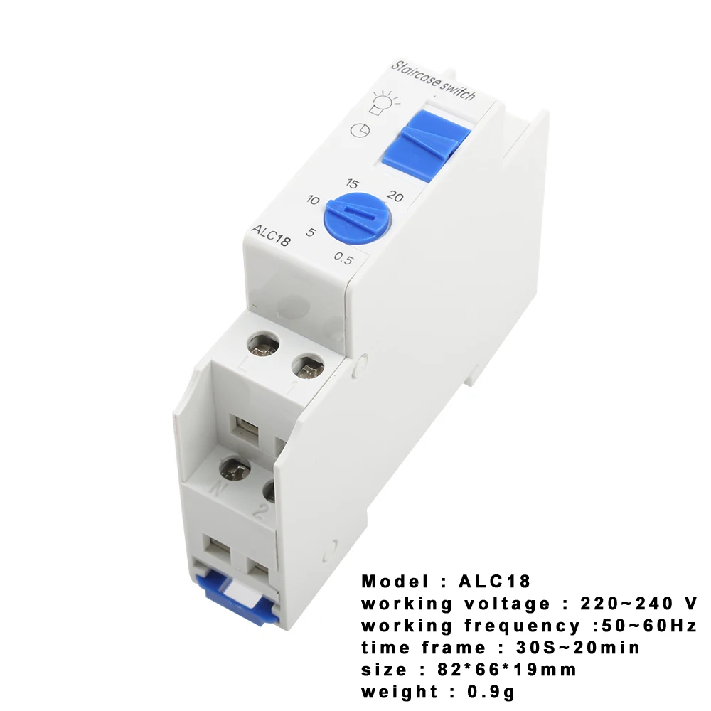 

Din rail Staircase Lighting Timer Switch timer relay 220VAC 16A used for corridor lighting ALC18