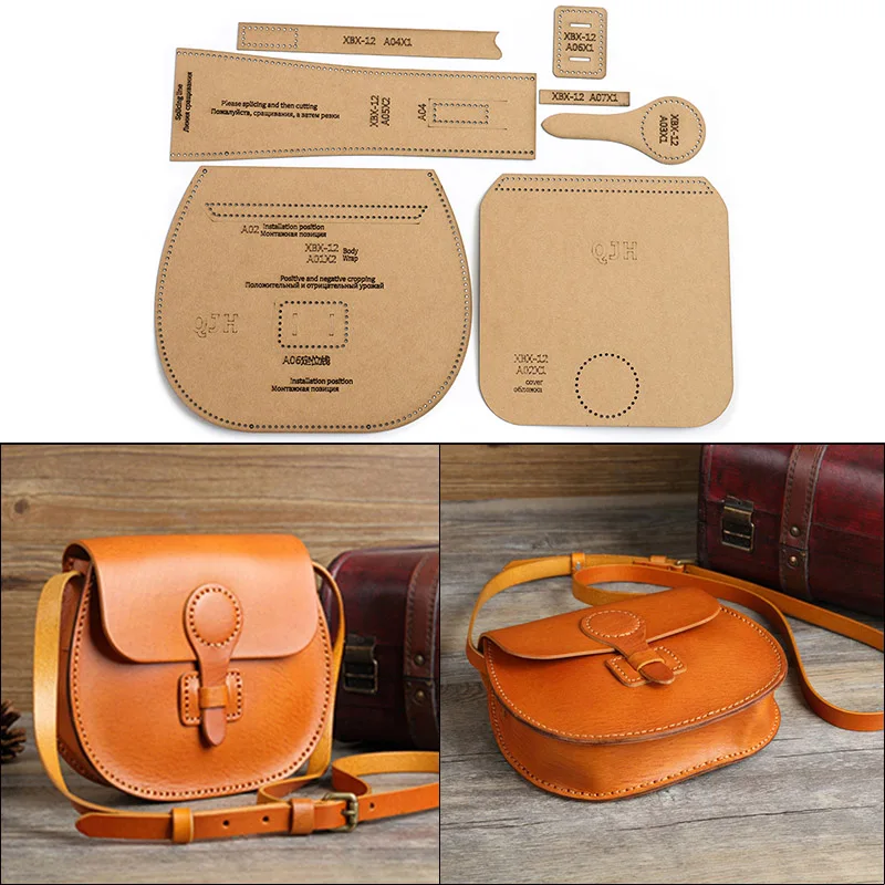 

1Set DIY Kraft Paper Template New Fashion Shoulder Bag Crossbody Bag Leather Craft Pattern DIY Stencil Sewing Pattern 21cm*19cm