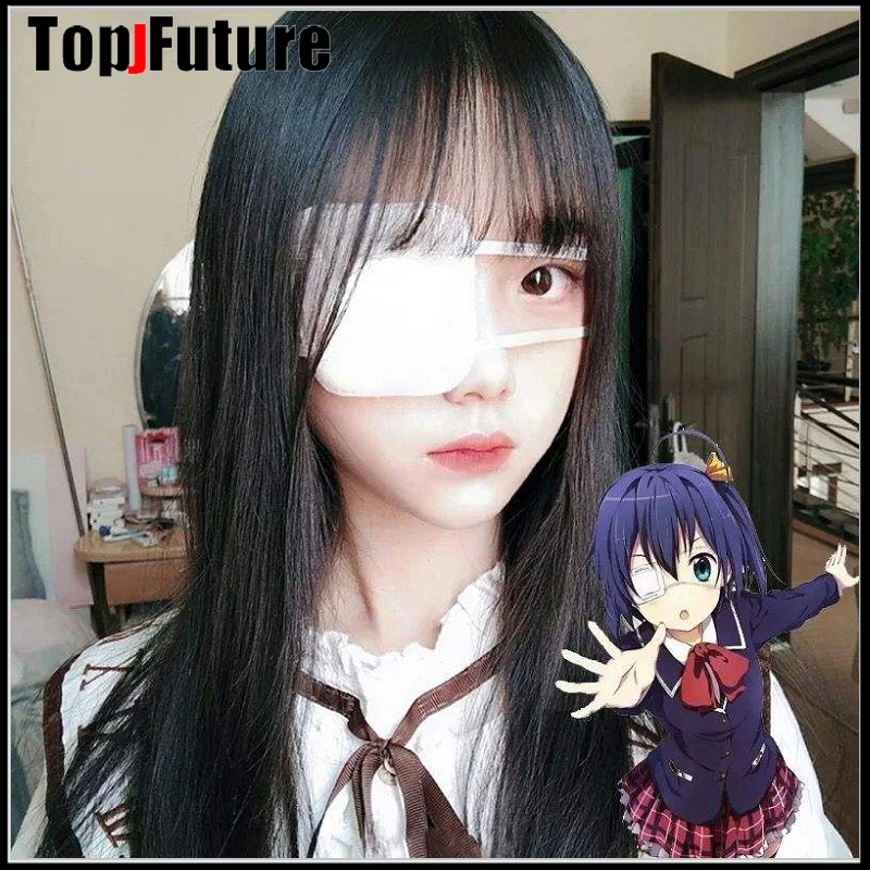 เลือดอะนิเมะคอสเพลย์เครื่องแต่งกายEyeshadeเย็บปักถักร้อยหัวใจSingle Eye Mask Blindfoldสวมใส่LOLITA Cosplay EYE MASK