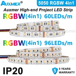 5050 RGBW LED Bande 4in1, 96leds/m ou 72leds/m ou 60leds/m,IP20,24V, Réglable Couleur et Luminosité, Utilisation D'intérieur, KTV, BRICOLAGE