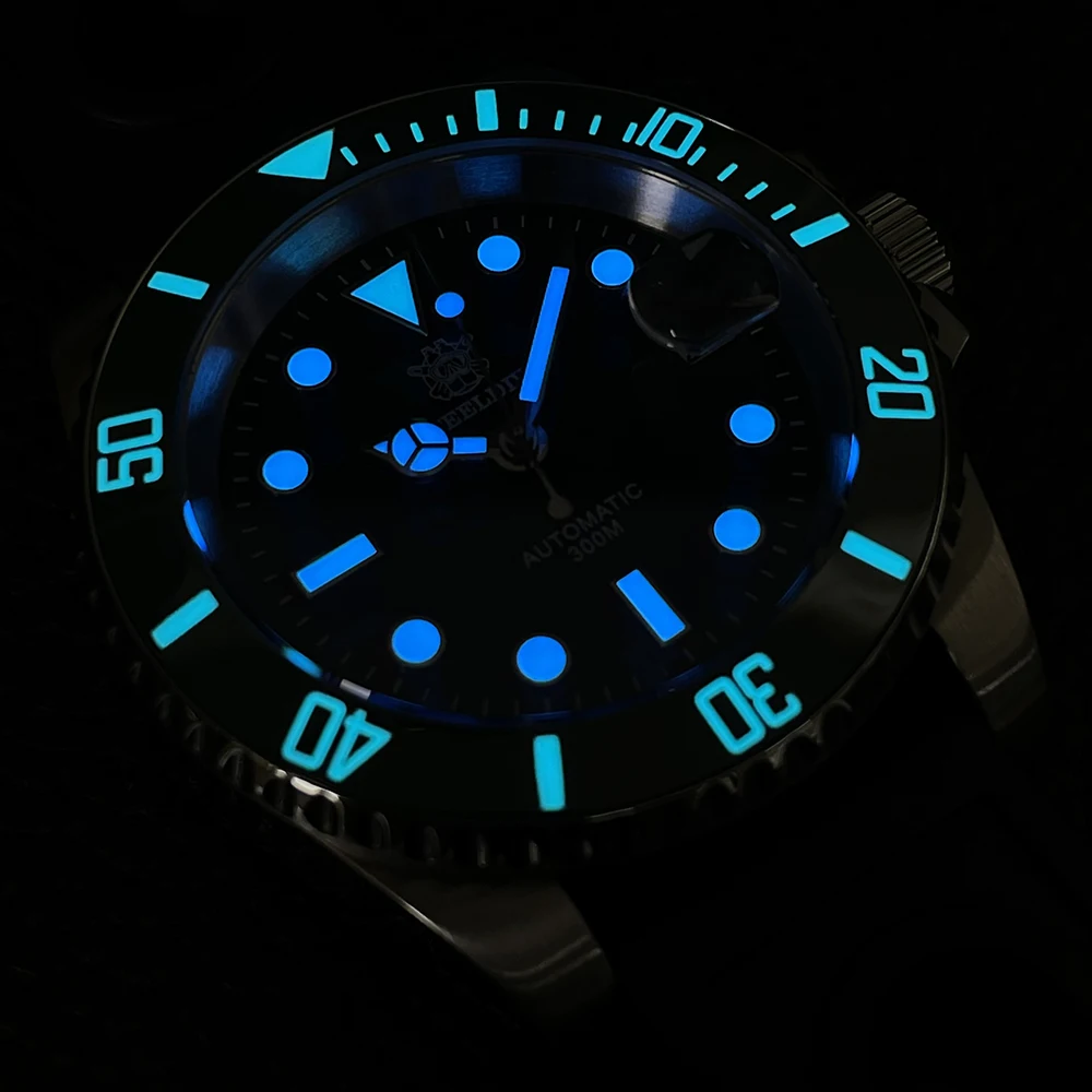 Steeldive Orologio di marca SD1953 Water Ghost Diver Orologio da uomo 300M Vetro zaffiro impermeabile BGW9 Luminoso NH35 Orologio subacqueo