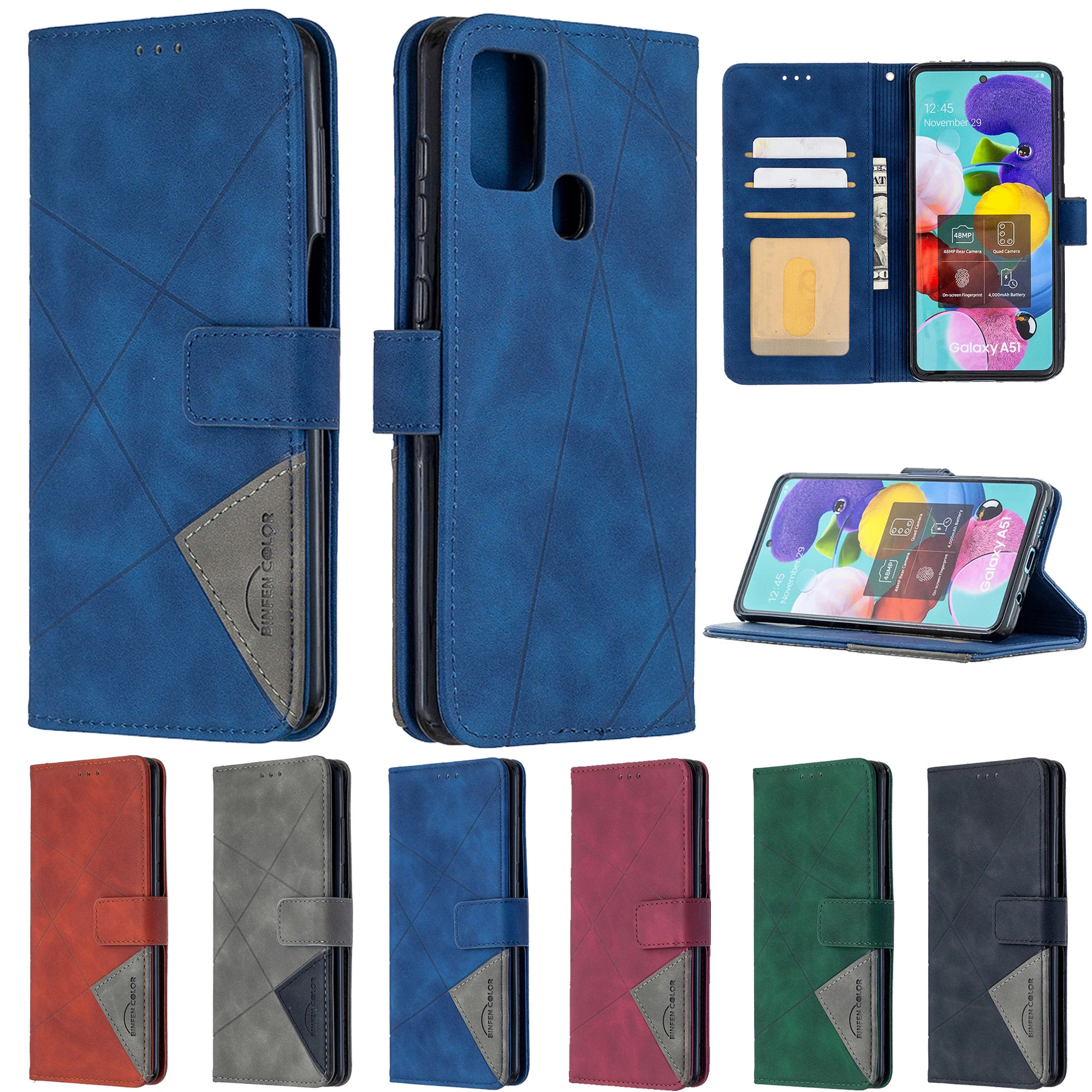 A21S A51 A71 Case for Samsung Galaxy A 01 11 21 31 41 10 20e 30S 40 50S 70 S20 Note 20 Ultra S10e S9 Plus Leather Flip Funda