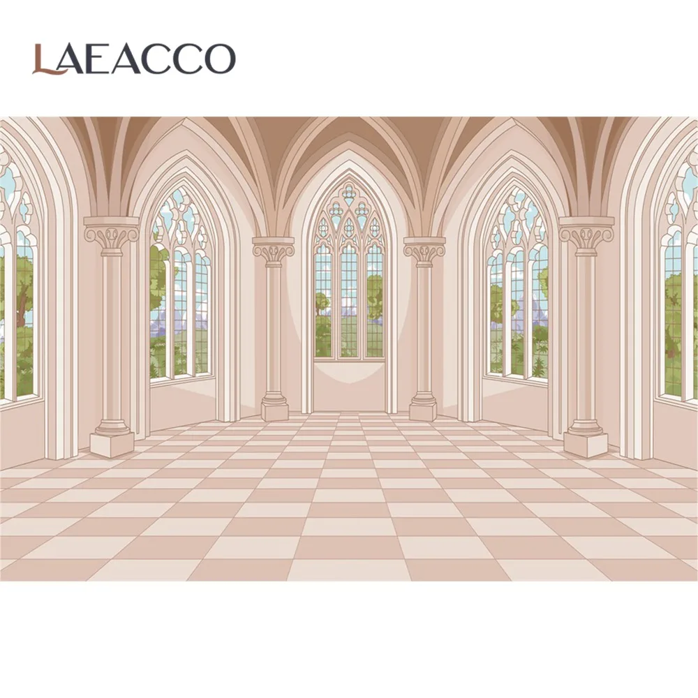 

Laeacco Palace Interior Arch Window Scene Photozone Photography Background Photographic Backdrops Photocall For Photo Studio