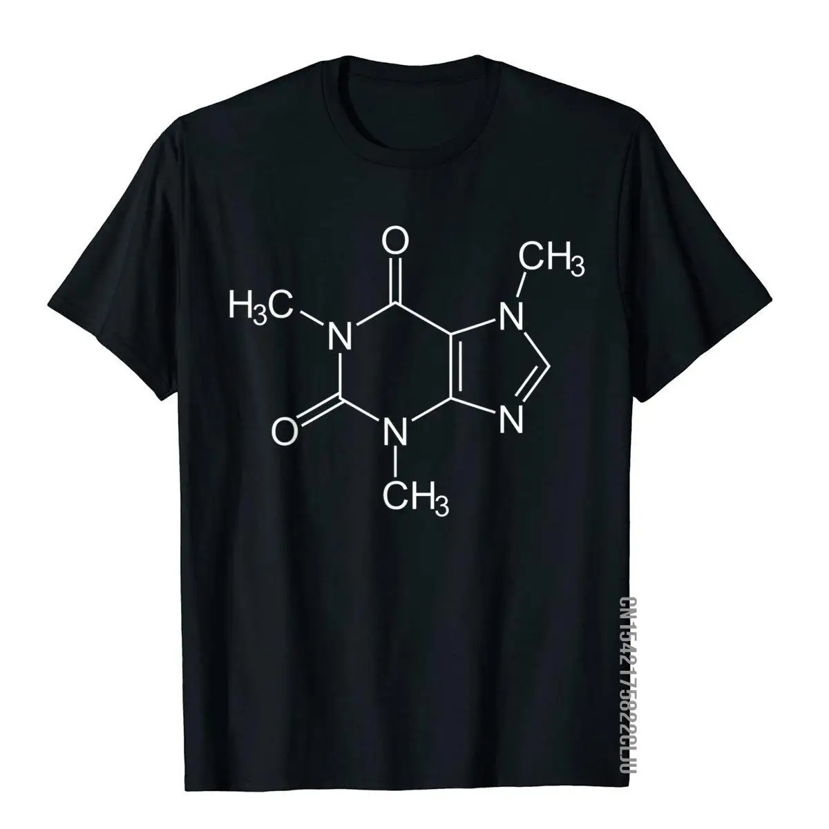 Caffeine Molecule Funny Coffee Lover Coffee Chemical Formula T-Shirt Cotton Top T-Shirts For Men Tight Tops Shirts Coupons