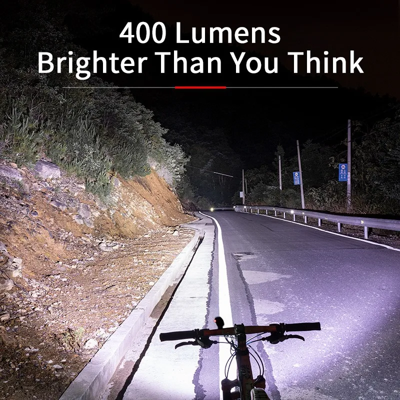 KUPOSS 400 Lumens Bicycle Light USB Charging LED Lighting Lamp Cycling Flashlight Lantern MTB Road Bike Headlight Accessories