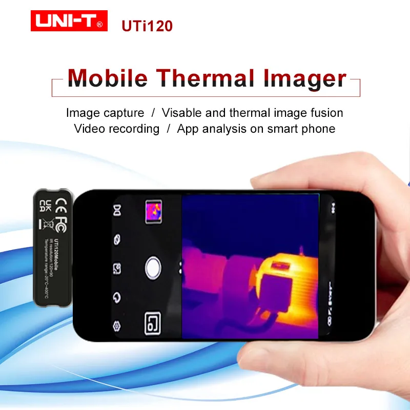 UNI-T กล้องถ่ายภาพความร้อนสําหรับ Android USB UTi120 โทรศัพท์มือถือ Thermal Imager ท่อน้ําชั้นความร้อน/ส่วนประกอบอิเล็กทรอนิกส์