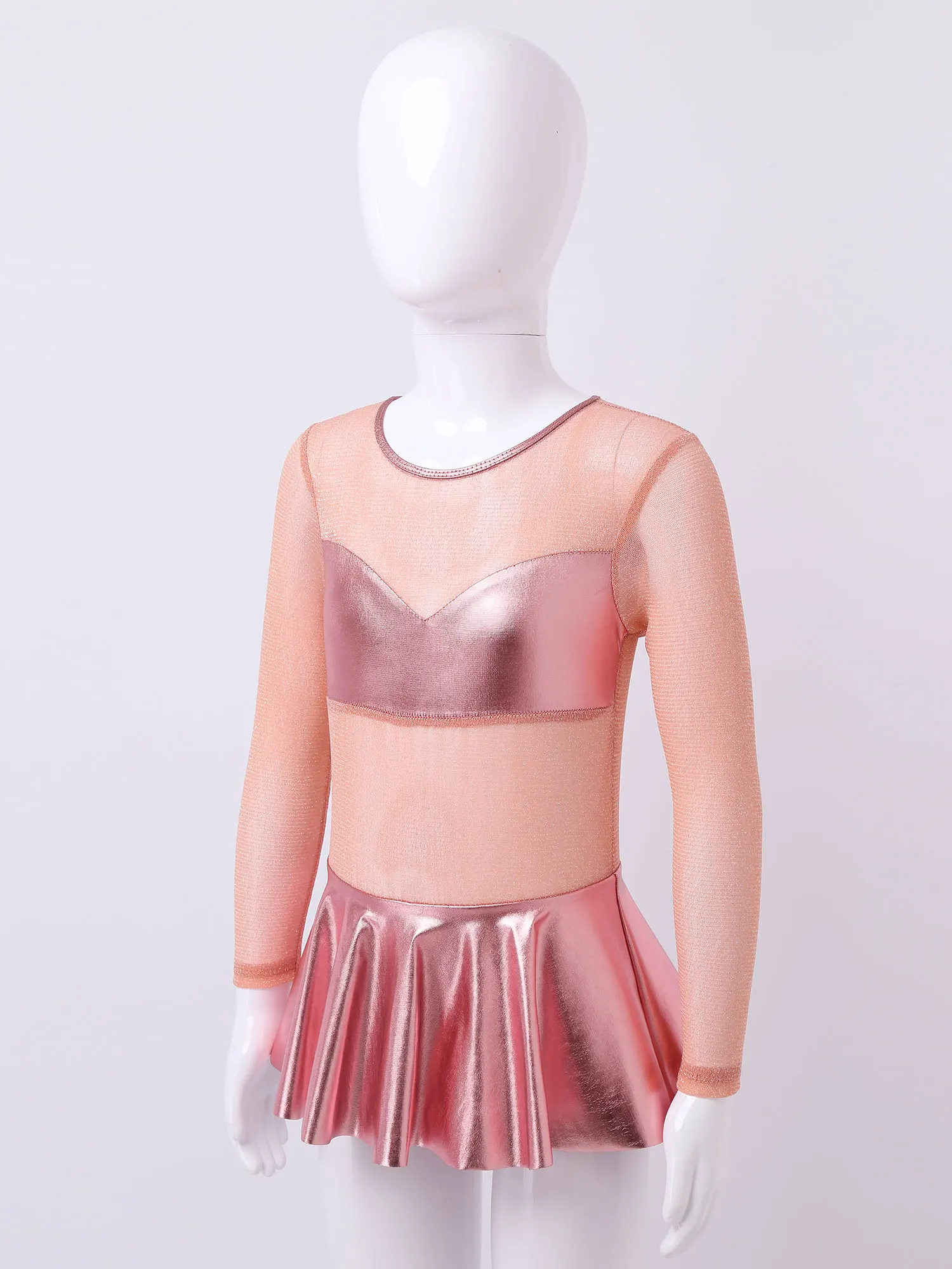 Robe de concours de danse de ballet pour adolescentes, épissure en tulle, dos en trou de serrure, patinage moderne, olympiques de scène pour enfants