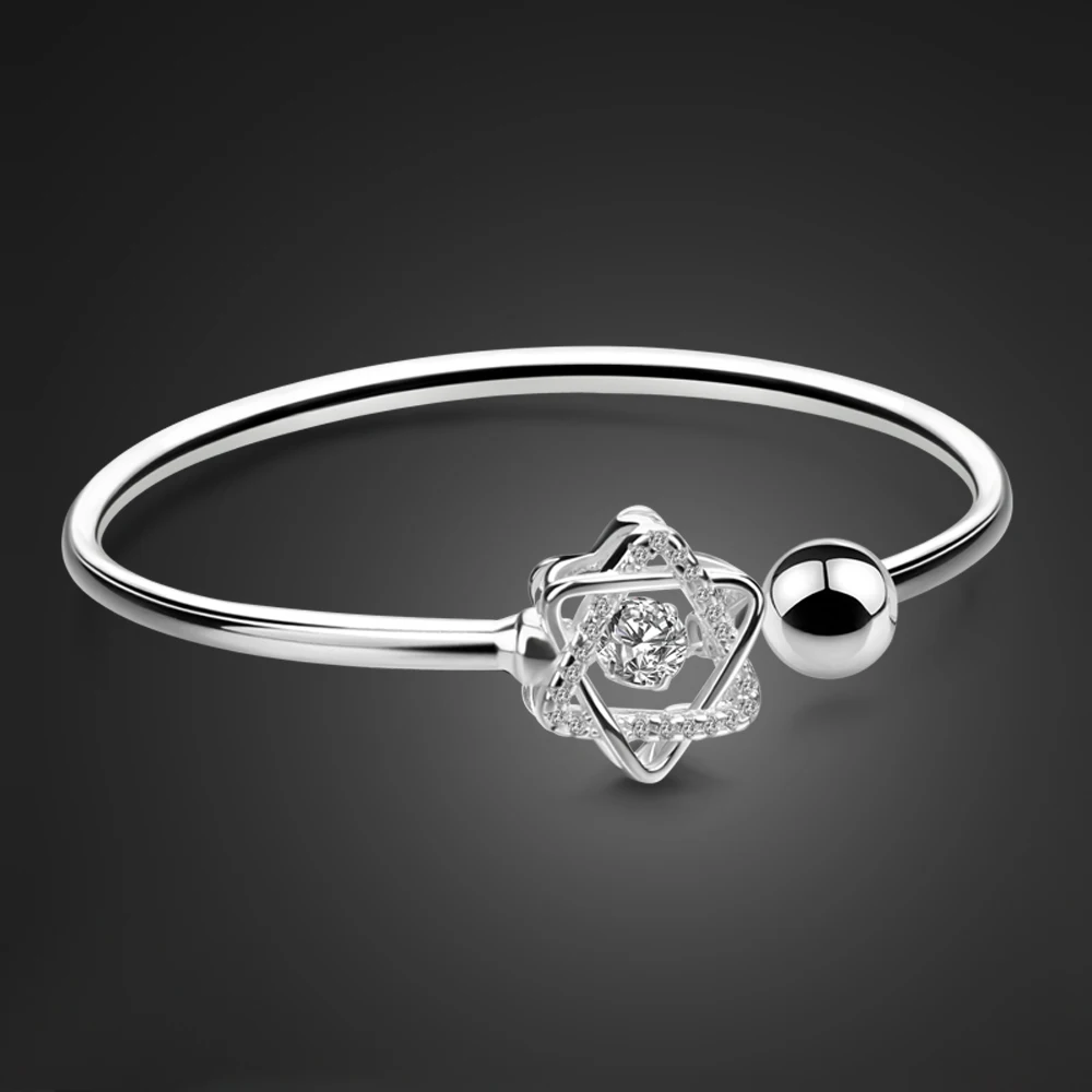 Vintage Smooth Design Fashion Hexagram Star Bracelet Opening Adjustable  Bracelet for Women Glamour Jewelry Birthday Gift