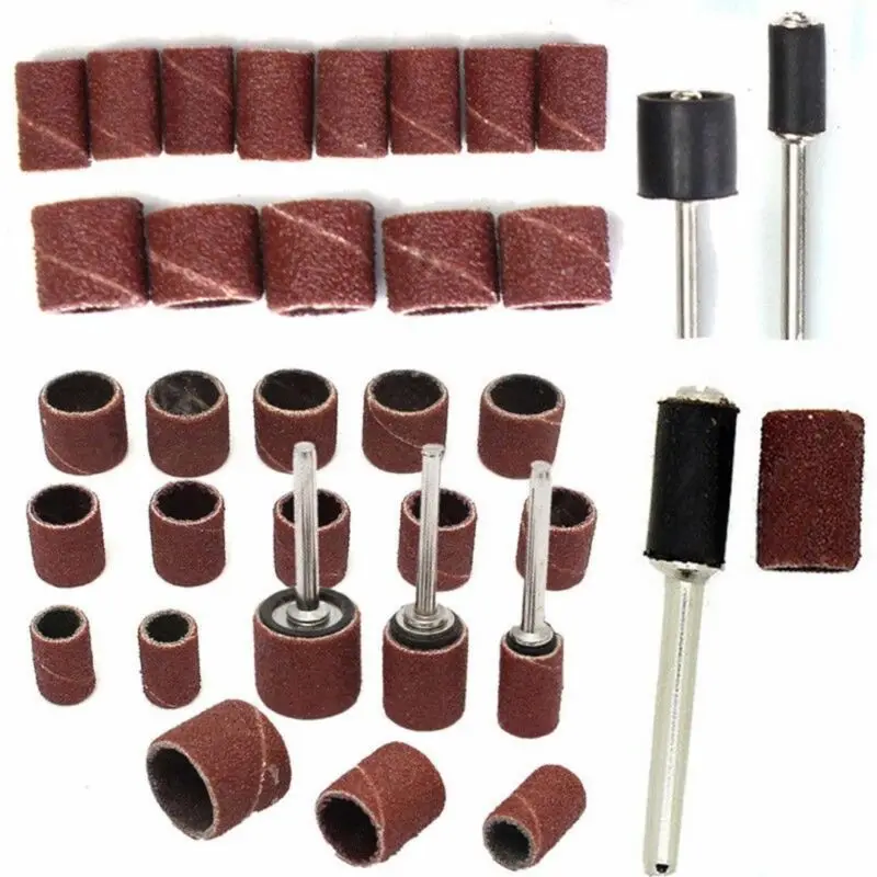 132Pcs 1/2 "3/8" Hỗn Hợp Trống Mandrel & Chà Nhám Trống Tay Cho Dụng Cụ Xoay Được