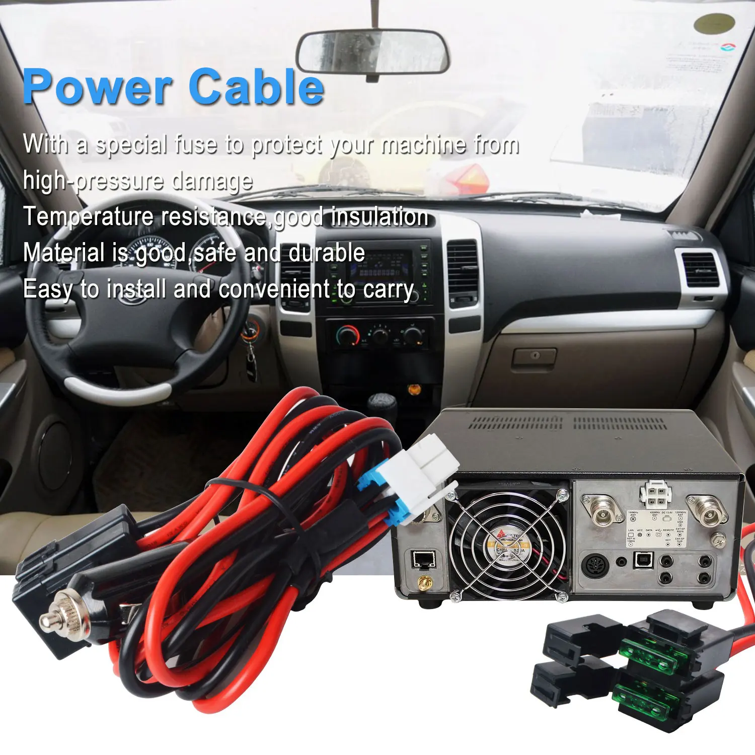 Mobile Car Cigarette Radio Power Cable Transceiver DC Power Supply Cord Cable For ICOM IC-7000 Yaesu FT-450 991 Kenwood TS-480