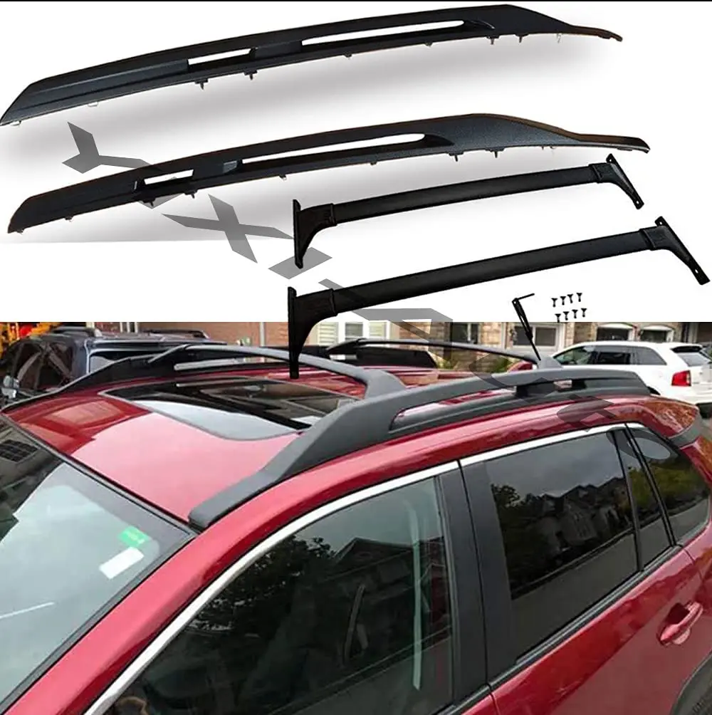 4 Pcs Roof Side Rail Rack Corssbars Cross Bars Roof Rails Fits for RAV4 2019 2020 2021 2022 2023 2024