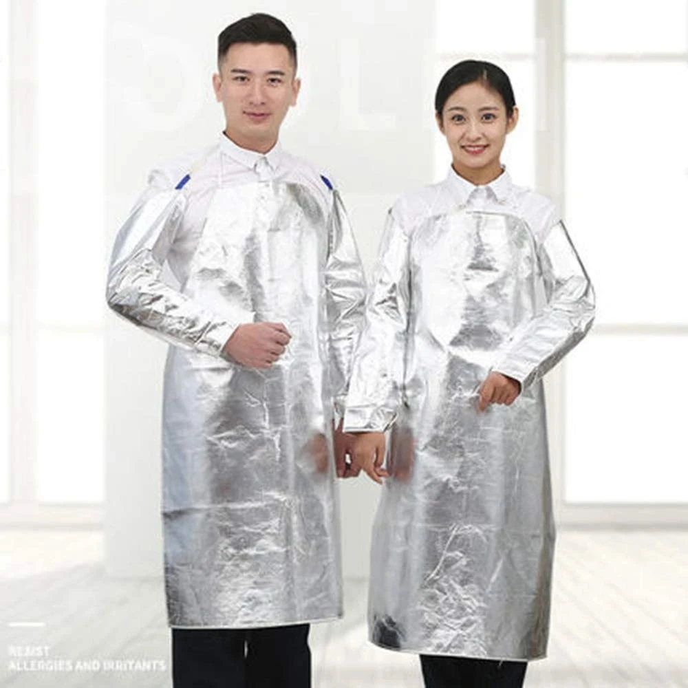 Welding Apron Aluminized Heat Resistant Apron Protective Coat Safety Suit Safety Apparel Flame Resistant Safety Lab Apron Weldin