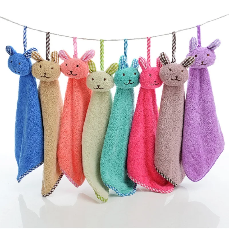 

Baby Nursery Hand Towel Baby Bath Towels Toddler Soft Cartoon Animal Wipe Hanging Bathing Towel For Children Bathroom TS164