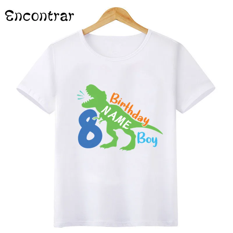 Dinosaur Boys T shirt 1 2 3 4 5 6 7 8 9 Years Birthday Customize Name Kids T-shirts Funny Baby Children Party Clothes,HKP2484