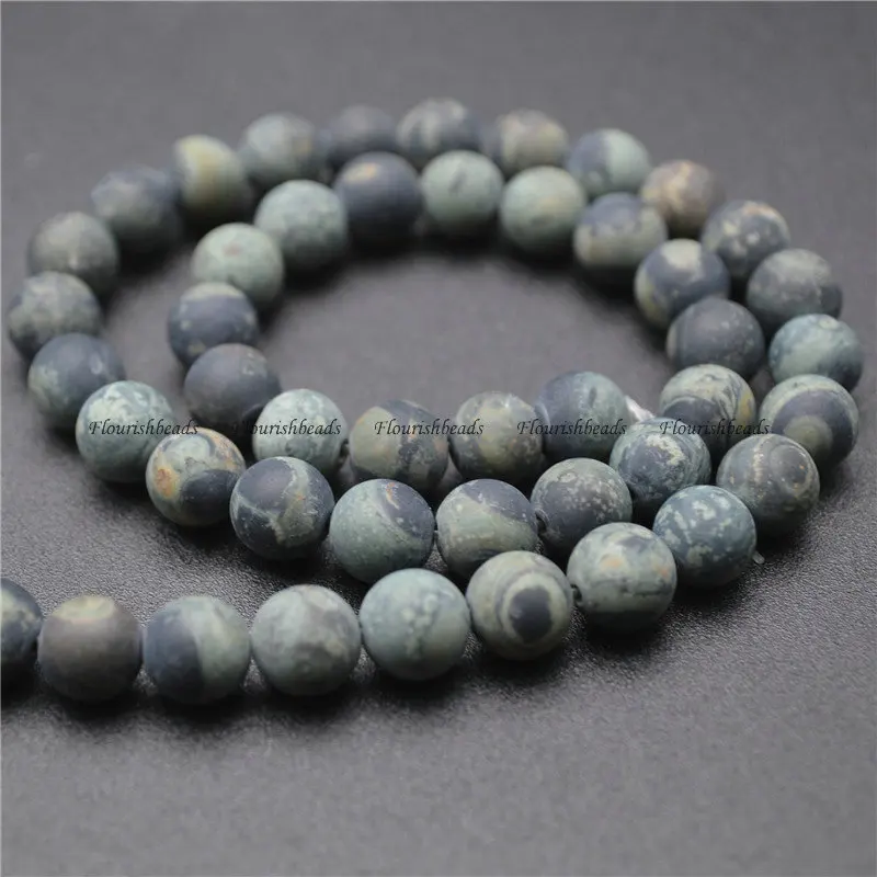 Matte Natural Kambaba Jasper Stone Round Loose Beads Jewelry Materials 4mm 6mm 8mm 10mm