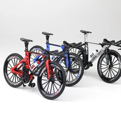 Modelo de bicicleta em liga 1:10, carrinho de bicicleta de metal fundido, mountain bike de corrida, brinquedo com dobra para coleção de bolo de estrada, brinquedos para crianças/adultos, imperdível