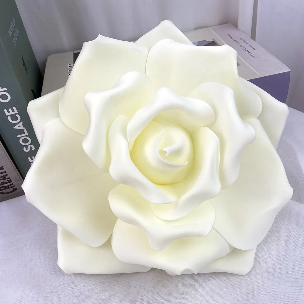 PE Flat Bottom Rose Flower For Home Garden Wedding Wall Background Decoration Roses Foam Flower DIY Floral Mall Window Layout