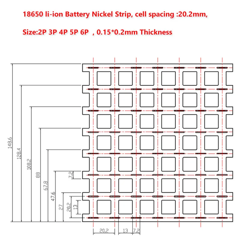 1kg 18650 Pure Nickel Strip 0.15/0.2mm thickness 2P/4P/6P 99% Purity nickel belt Used for spot welding of batteries with bracket