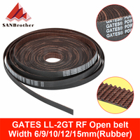 GATES-LL-2GT GT2 Timing Belt Gear 2GT Belt Synchronous Belt Width 6MM 9MM Wear Resistant for Ender3 CR10 Anet 3D Printer Parts