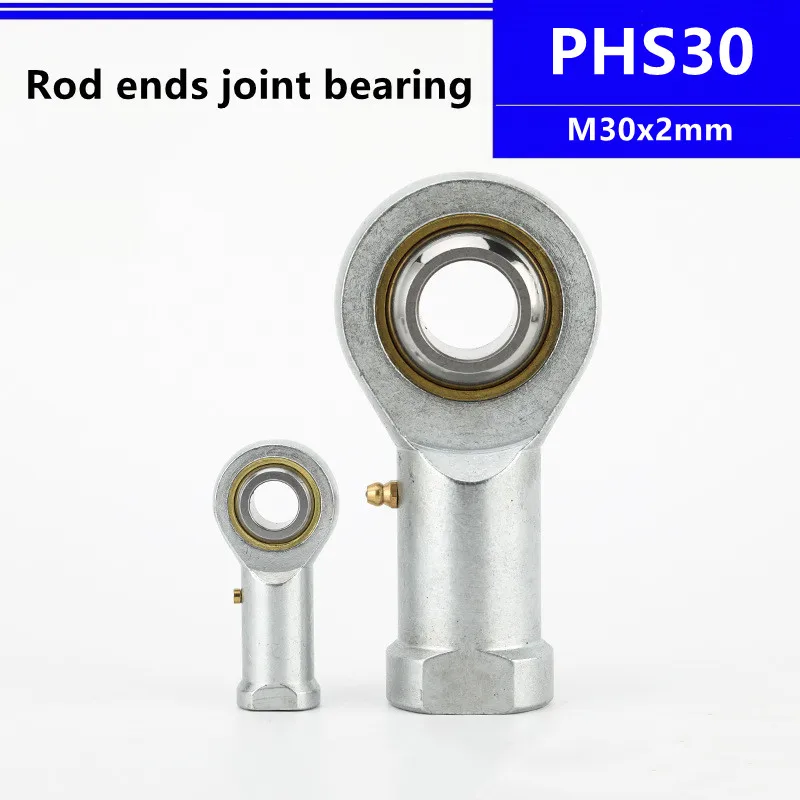 

1Pcs PHS30 M30x2mm Fish Eye Rod End Joint Bearing Rod Ends Plain Bearings With Oil Nozzle Inner Thread