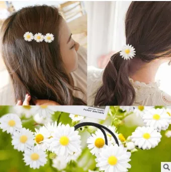 

200pcs/lot DIY Multi Resin Daisy Hair Clip Flower Rubber Bands Mix Styles Hairpin Hair Care Styling Accessories Tools HA665