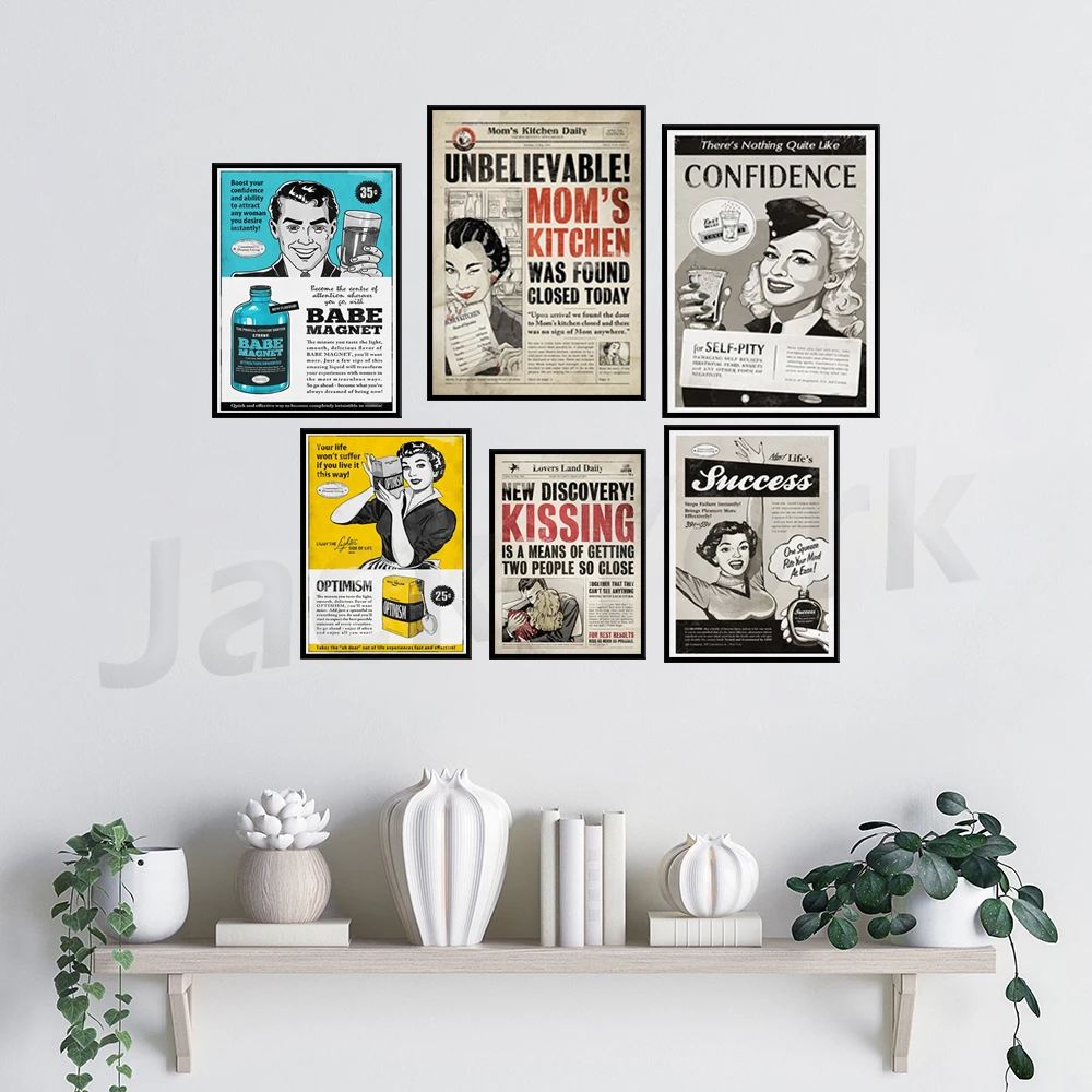 Retro art print, love wall art, funny wall art, valentines gifts, newspaper wall art, newspaper art print