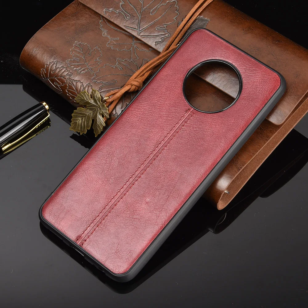 For Infinix Note 7 Case Infinix Note7 Suture Soft TPU Calfskin PU Leather Phone Back Cover For Infinix Note 7 Bag Case