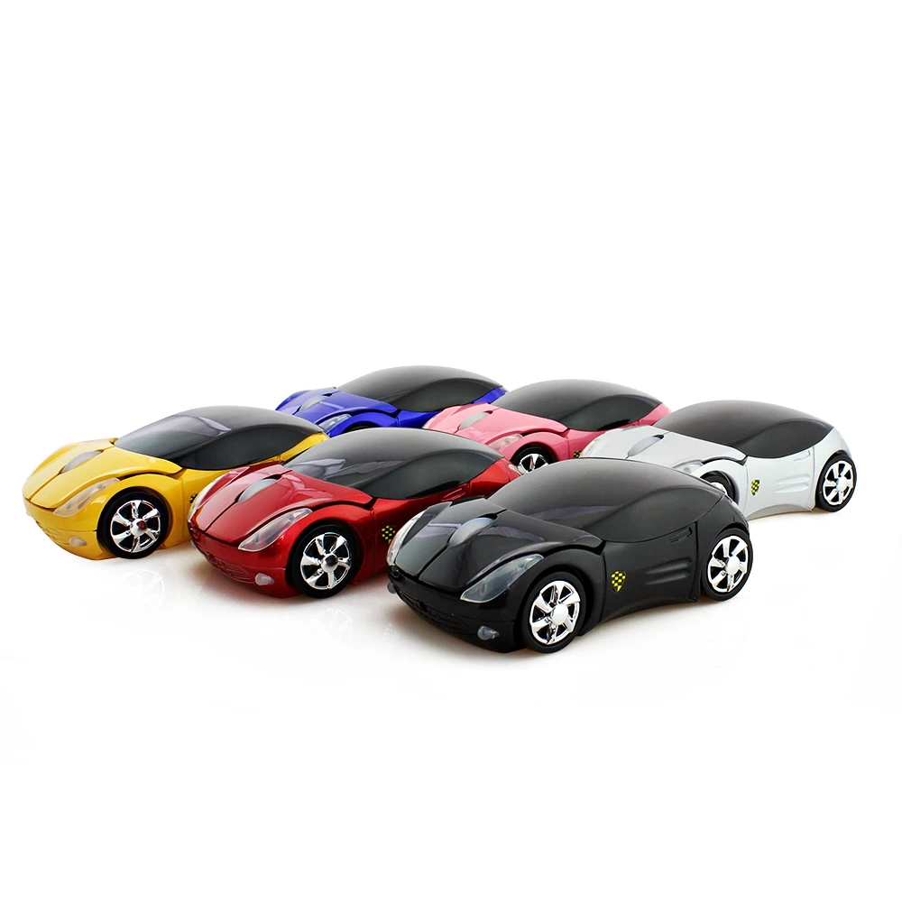 CHYI Mouse nirkabel Mini bentuk mobil ergonomis, Mouse komputer mobil olahraga optik Usb lucu 3D keren hadiah PC untuk Laptop