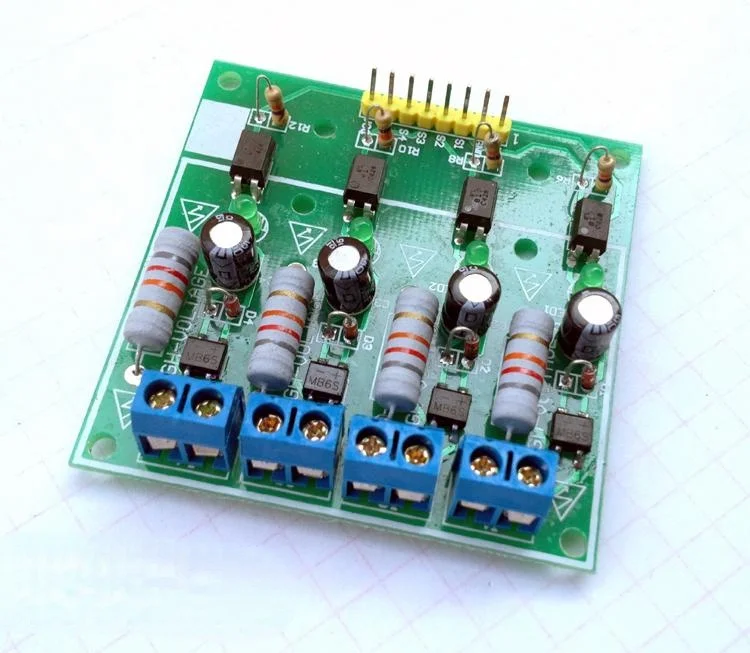 Módulo de aislamiento optoacoplador de 4 canales 220V CA módulo optoacoplador de 220V detecta la presencia de voltaje de 220V