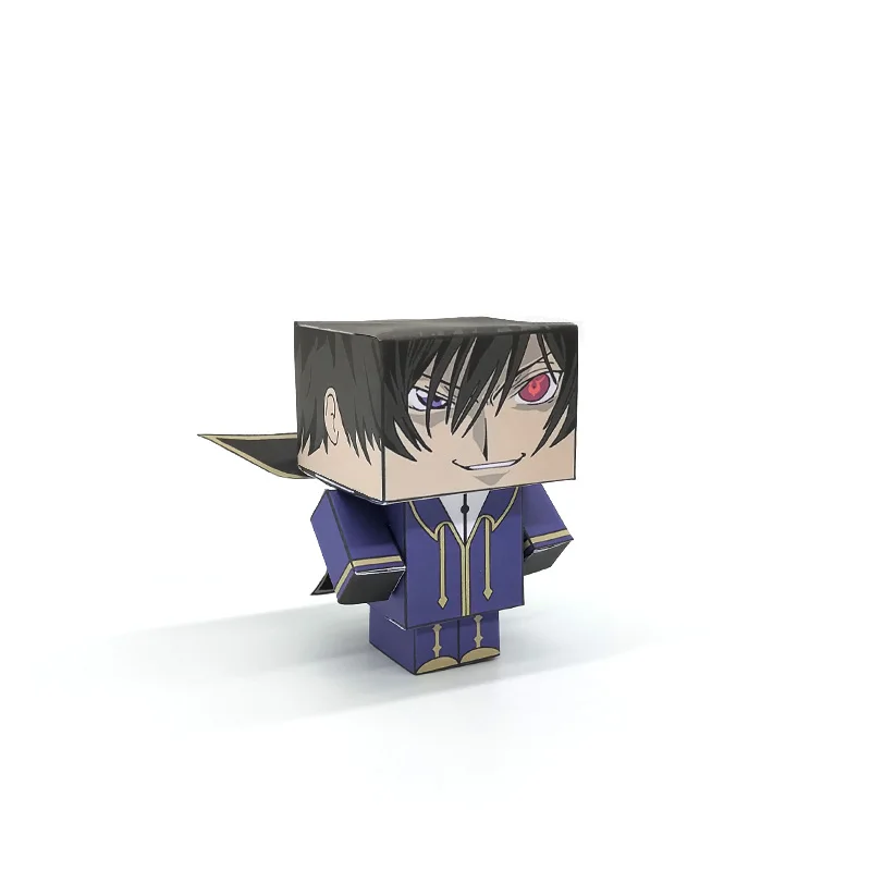 No-glue Code Geass Lelouch of Rebellion Mini Origami Handmade 3D Paper Model Papercraft DIY Cube Kids Adult Craft Toys CS-022