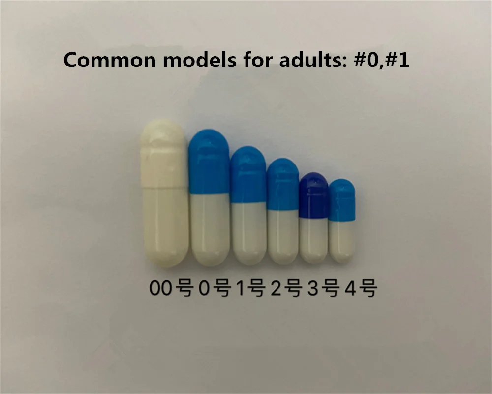 100/200/500/1000pcs Capsule Sample Standard Size 0# #1#2#3#4Empty Edible Starch Capsule Shell Seperated Joined Capsules Shell