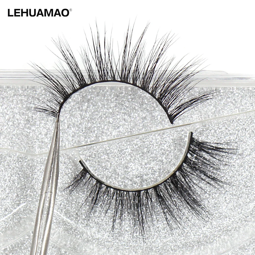 LEHUAMAO Mink Eyelashes 100% Cruelty free Handmade 3D Mink Lashes Full Strip Lashes Soft False Eyelashes Makeup Lashes A13