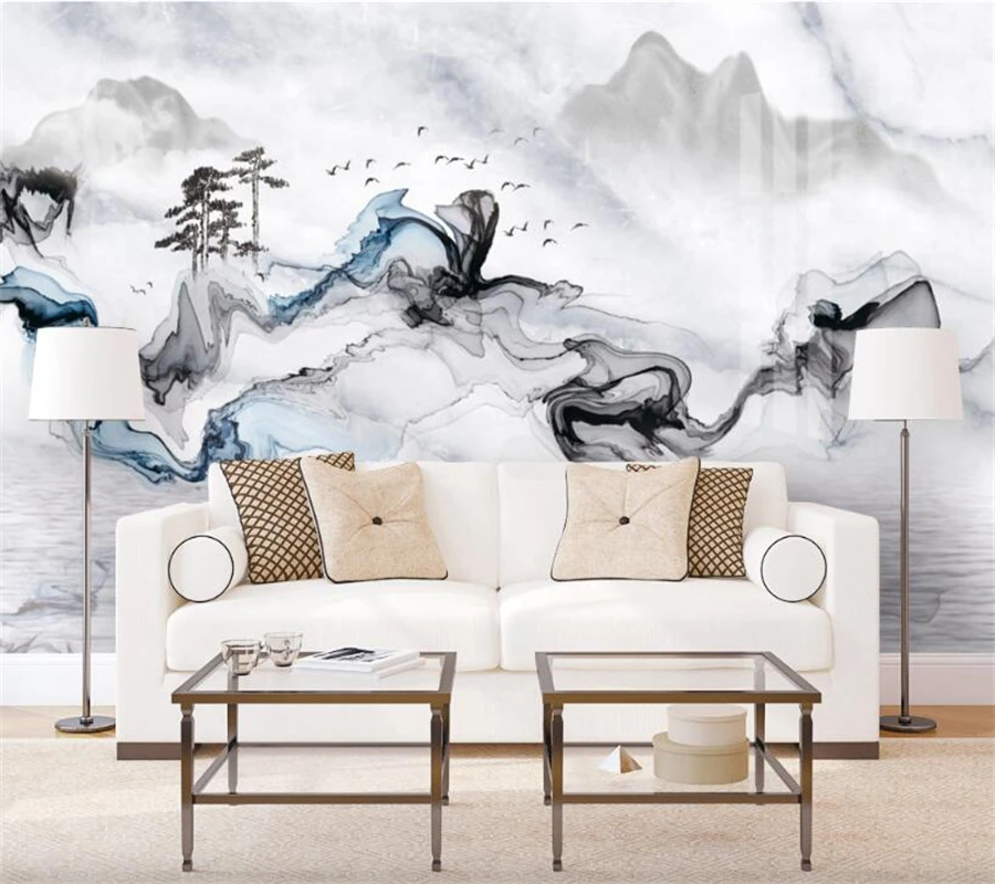 wellyu Customized large mural 3d wallpaper marble gray embroidered simple Nordic light luxury hanging background wallpaper