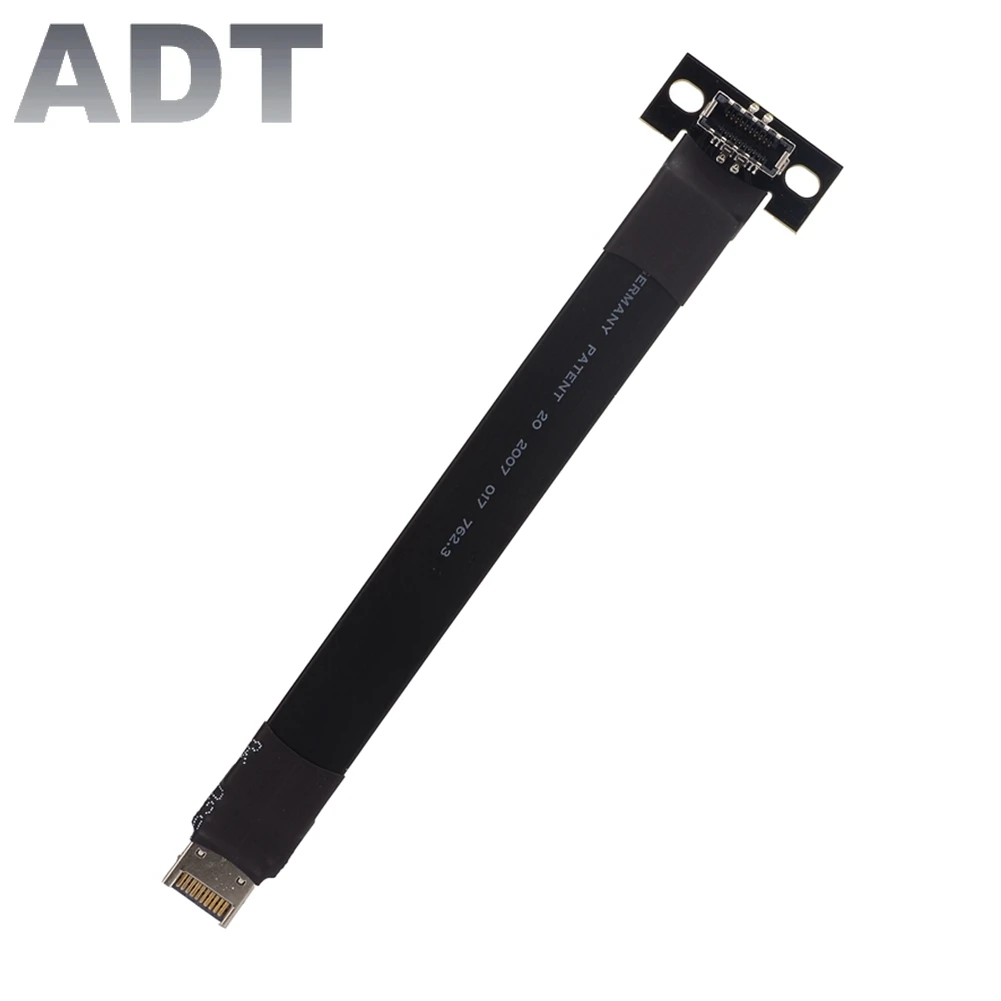 USB 3.1 GEN2 Type-E to Type-E Extension Cable Internal USB3.1 Type E Male to Female Elbow Cable w Screw Holes for Motherboard