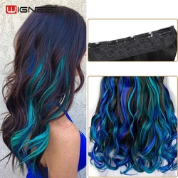 Wignee in one piece synthetic hair extension Long Wave Glueless Cosplay High Temperature Synthetic Fiber half Wig For Women Hair