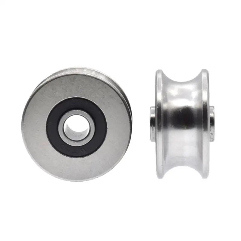 4 Stück/10 Stück U-Nut-Führungsrad 8*35*17 mm, Riemenscheibenlager aus Edelstahl, wasserdicht und rostfrei, 8x35x17 mm – Detail 3