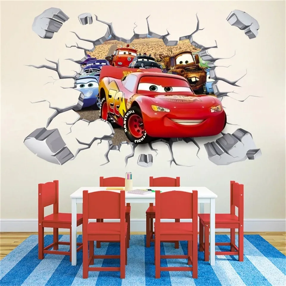 Large Size Car Wall Sticker For Kids Boys Room Decoration Wallpaper DIY Vinyl Self Stick Wall Decal Mural Child Gift Home Decor