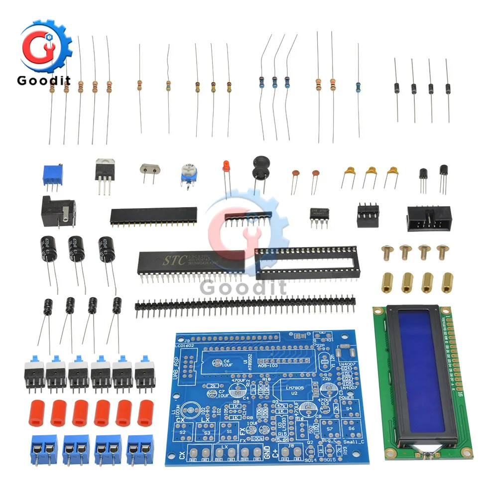 LCD Digital Secohmmeter Frequency Capacitance Inductance Meter CF Inductor Capacitor Tester Permittimeter DIY Electric Kit