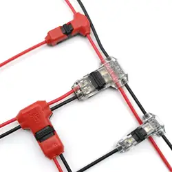 5PCS New 1/T Type 1Pin 2Pin Quick Splice Lock Wire Connectors for Terminals Crimp Electrical Car Audio 24-18AWG Wire Set