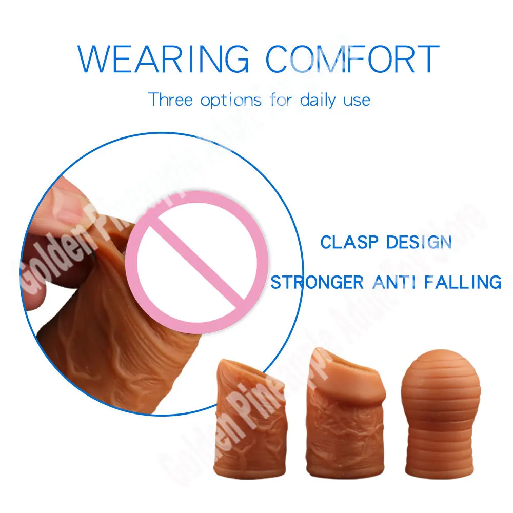 

1pc Luquid Silicone Glan Ring Reusable Condom Penis Sleeve Ring Foreskin Correction Cock Ring Delay Ejaction Erection Enhance