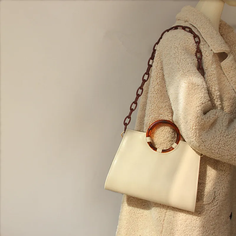 DIY New Fashion Woman Handbag Accessory Chain Beige Acrylic Green Resin Black Luxury Strap Women Clutch Shoulder Purse Chain